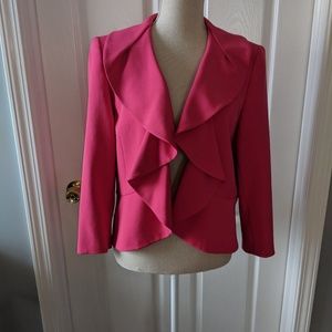 Kasper Fuschia Ruffle Blazer
